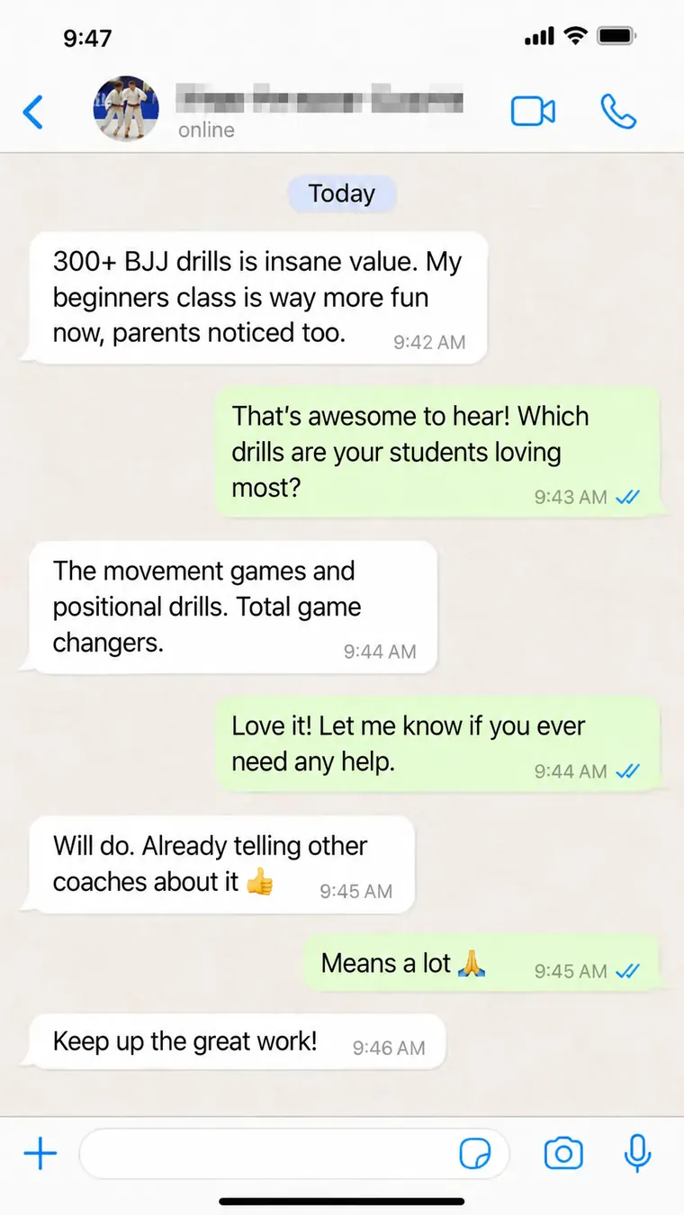 Message from a Assistant Coach about the Kids BJJ games and drills collection